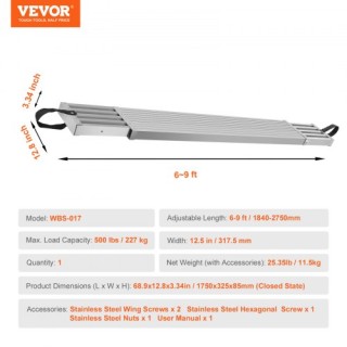 VEVOR Τηλεσκοπική Αλουμινένια Σκαλωσιά 6-9 ft 500 lb KSSSJSJB69YC... VEVOR Τηλεσκοπική Αλουμινένια Σκαλωσιά 6-9 ft 500 lb KSSSJSJB69YC...