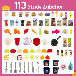 Costway Παιδική Γωνιακή Κουζίνα με Ήχους & Φώτα Ροζ με 113 Αξεσουάρ... Costway Παιδική Γωνιακή Κουζίνα με Ήχους & Φώτα Ροζ με 113 Αξεσουάρ...