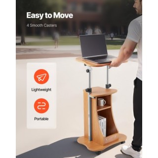 VEVOR Κινητό Βήμα 43 από Ξύλο με Ρυθμιζόμενο Ύψος και Αποθηκευτικό ...