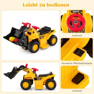 Costway Ηλεκτροκίνητος Παιδικός Εκσκαφέας με Κρυφό Αποθηκευτικό Χώρ...