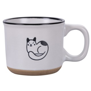 Villa DEste  Σετ 6 φλιτζάνια καφέ 90 ml σε κεραμικό με χερούλι Cat ...