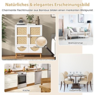 Costway Πλευρική Βιτρίνα με Μπαμπού Σχέδιο και Ρυθμιζόμενα Ράφια 8... Costway Πλευρική Βιτρίνα με Μπαμπού Σχέδιο και Ρυθμιζόμενα Ράφια 8...