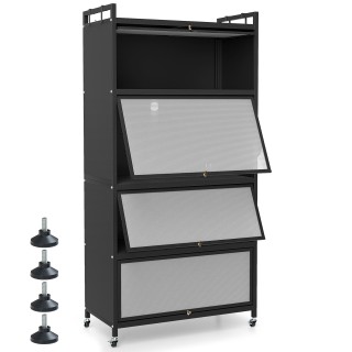 Costway Ντουλάπι Κουζίνας με 4 Ανοιγόμενες Πόρτες και Κινητό Σταντ ... Costway Ντουλάπι Κουζίνας με 4 Ανοιγόμενες Πόρτες και Κινητό Σταντ ...