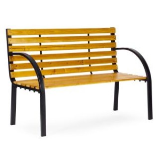 MULTIGARDEN Ξύλινο παγκάκι κήπου με πλάτη 122x57 εκ. πάρκου MultiGa...