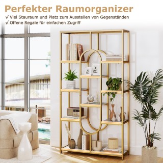 Costway Πενταώροφο Γεωμετρικό Βιβλιοθήκη Stand σε Λευκό & Χρυσό JV1... Costway Πενταώροφο Γεωμετρικό Βιβλιοθήκη Stand σε Λευκό & Χρυσό JV1...