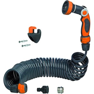 Επεκτεινόμενος Σπιράλ Σωλήνας Ποτίσματος 10m με Πιστόλι 8 Ροών & Βά...