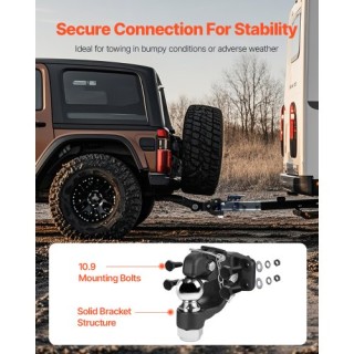 VEVOR Πείρος Ρυμούλκησης 2-5/16 με Σφαίρα Ρυμούλκησης για Δακτύλιο ...