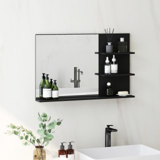 Kleankin Μοντέρνος Καθρέφτης Μπάνιου 75x10x48 εκ, Μαύρος 834-652V00BK