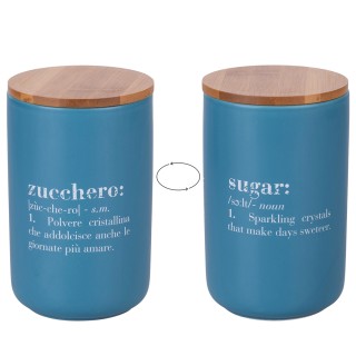 Villa DEste  Βάζο ζάχαρης 1000 ml από κεραμικό με καπάκι από μπαμπο...