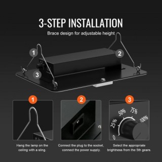 Φωτιστικό Καλλιέργειας VEVOR LED 150W, Πλήρες Φάσμα, Ρυθμιζόμενο, S... Φωτιστικό Καλλιέργειας VEVOR LED 150W, Πλήρες Φάσμα, Ρυθμιζόμενο, S...