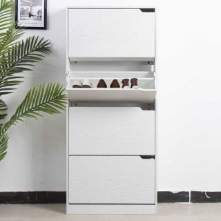 BAKAJI  Παπουτσοθήκη 4 Πόρτες Ράφια Διπλού Βάθους Ξύλο MDF 63x24x15...