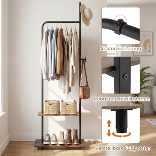 Costway Ανοιχτή κρεμάστρα ρούχων με ρόδες και 2 γάντζους, 60 x 30 x... Costway Ανοιχτή κρεμάστρα ρούχων με ρόδες και 2 γάντζους, 60 x 30 x...