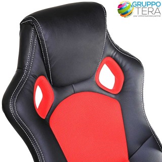 BAKAJI Καρέκλα Γραφείου Διευθυντική με Τροχούς Περιστροφική Σπορ Αγ...