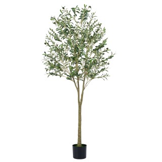 Costway Τεχνητή Ελιά 180 εκ. με Πλαστική Γλάστρα, Πράσινη, 180 x 17...