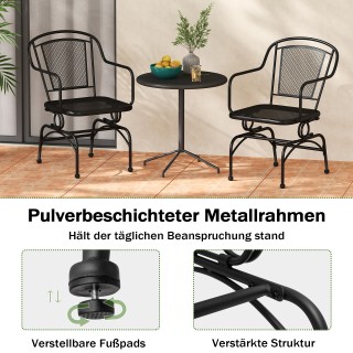 Costway Σετ 2 Μεταλλικές Καρέκλες Κήπου με Κίνηση Ταλάντευσης - Μαύ... Costway Σετ 2 Μεταλλικές Καρέκλες Κήπου με Κίνηση Ταλάντευσης - Μαύ...