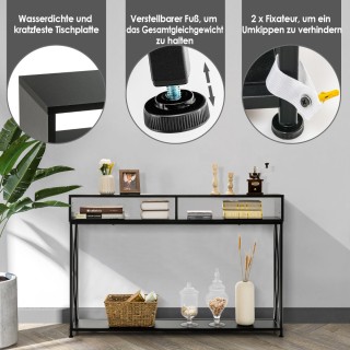 Costway Κομψό Κονσόλα Τραπέζι με Ανοιχτά Ράφια και Μεταλλικό Πλαίσ... Costway Κομψό Κονσόλα Τραπέζι με Ανοιχτά Ράφια και Μεταλλικό Πλαίσ...