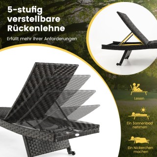 Costway Πτυσσόμενη Ξαπλώστρα Βεράντας με Πολυτελή Άνεση και Ρυθμιζ... Costway Πτυσσόμενη Ξαπλώστρα Βεράντας με Πολυτελή Άνεση και Ρυθμιζ...