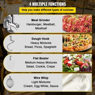 Επαγγελματικό Μίξερ VEVOR 20Qt με Κρεατομηχανή για Αρτοποιείο/Πιτσα... Επαγγελματικό Μίξερ VEVOR 20Qt με Κρεατομηχανή για Αρτοποιείο/Πιτσα...