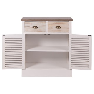 Galileo Ξύλινη συρταριέρα με 2 συρτάρια και 2 πόρτες 75x38x88 cm Gr...