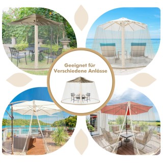 Costway Δίθυρο Διπλό Φερμουάρ Δίχτυ Κουνουπιέρας Ομπρέλας Βεράντας ...