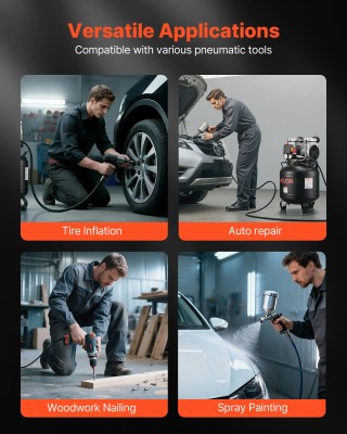 VEVOR 30L Αεροσυμπιεστής, 1.5KW, 113L/min στα 6.2 Bar, Μέγιστη Πίεσ... VEVOR 30L Αεροσυμπιεστής, 1.5KW, 113L/min στα 6.2 Bar, Μέγιστη Πίεσ...