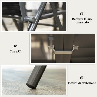 Outsunny Σετ Κήπου 7 Τεμαχίων με 6 Πτυσσόμενες Καρέκλες και Επεκτει...