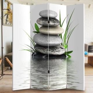 BAKAJI Παραβάν Διαχωριστικό 4 Πάνελ Εκτύπωση Μπρος-Πίσω Πέτρες και... BAKAJI Παραβάν Διαχωριστικό 4 Πάνελ Εκτύπωση Μπρος-Πίσω Πέτρες και...