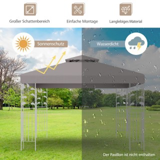 Costway Ανταλλακτική Στέγη Γκρι με Καμινάδα για Κιόσκι 3x3 μ. NP125... Costway Ανταλλακτική Στέγη Γκρι με Καμινάδα για Κιόσκι 3x3 μ. NP125...