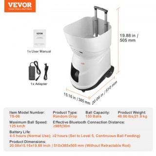 Φορητή Αυτόματη Μηχανή Εκτόξευσης Μπαλών Τένις VEVOR για Προπόνηση ... Φορητή Αυτόματη Μηχανή Εκτόξευσης Μπαλών Τένις VEVOR για Προπόνηση ...