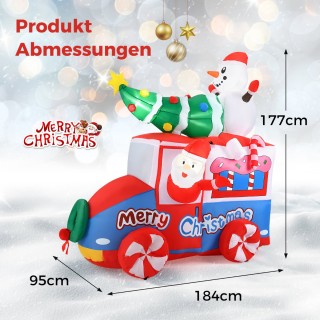 Costway  Φουσκωτό Χριστουγεννιάτικο Αυτοκίνητο με Άγιο Βασίλη και Φ...