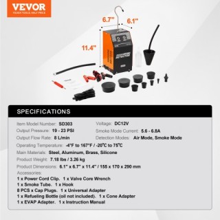 VEVOR Ανιχνευτής Διαρροών Καπνού Αυτοκινήτου EVAP  YWCLYLSDQBWL3HKAIV9