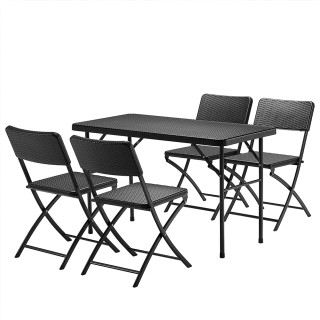 BAKAJI Σετ Τραπέζι + 4 Πτυσσόμενες Καρέκλες Εξωτερικού Χώρου Κήπου... BAKAJI Σετ Τραπέζι + 4 Πτυσσόμενες Καρέκλες Εξωτερικού Χώρου Κήπου...