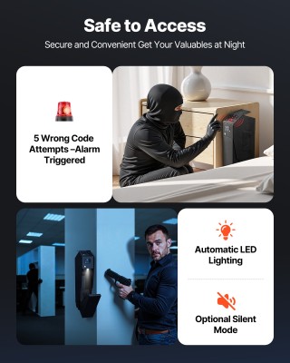 VEVOR  Χρηματοκιβώτιο Όπλου με Δακτυλικό Αποτύπωμα & Κωδικό Πρόσβασ...