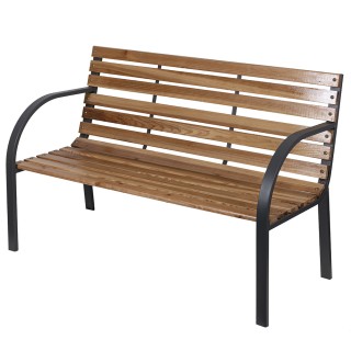 Galileo Ξύλινο παγκάκι από έλατο με δομή από ανθρακούχο χάλυβα 120x...