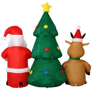 BAKAJI  Φουσκωτό Χριστουγεννιάτικο Δέντρο 150εκ με Άγιο Βασίλη και ...