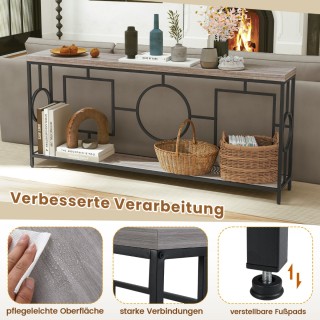 Κονσόλα - Τραπέζι με Μεταλλικό Πλαίσιο και Ξύλινη Επιφάνεια 180 x 3...