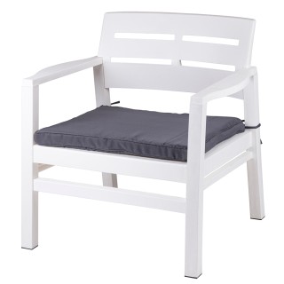 Galileo Σετ κήπου 4 θέσεων λευκό από πλαστικό PP με όψη ξύλου, γκρι...