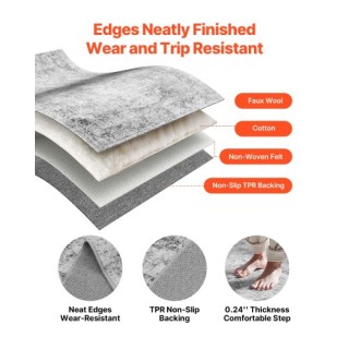 VEVOR Μεγάλο Χαλί 6x9 πόδια Αντιολισθητικό και Ανθεκτικό σε Σκισίμα...