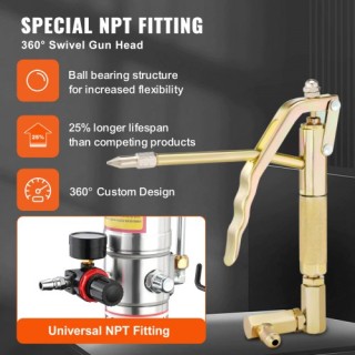 VEVOR Αντλία Γράσου 40L με Πνευματική Λειτουργία και Πιστόλι, Φορητ...