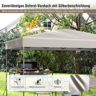 Costway Πτυσσόμενο Κιόσκι 365 x 225 cm με Τσάντα Μεταφοράς και Αξεσ...