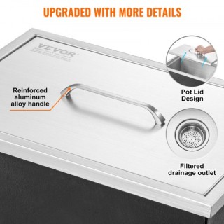 VEVOR Εντοιχιζόμενη Παγοθήκη, 20x14x12 Ανοξείδωτη Ψύκτρα, 40 qt Εξω... VEVOR Εντοιχιζόμενη Παγοθήκη, 20x14x12 Ανοξείδωτη Ψύκτρα, 40 qt Εξω...