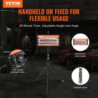 VEVOR Φορητή/Σταθερή Υπέρυθρη Λάμπα Βαφής 2000W για Στέγνωμα Αυτοκι... VEVOR Φορητή/Σταθερή Υπέρυθρη Λάμπα Βαφής 2000W για Στέγνωμα Αυτοκι...