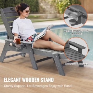 VEVOR Ξαπλώστρα Υπαίθριου Χώρου 185 × 72,5 × 93 cm με 6 Θέσεις Ανάκ...
