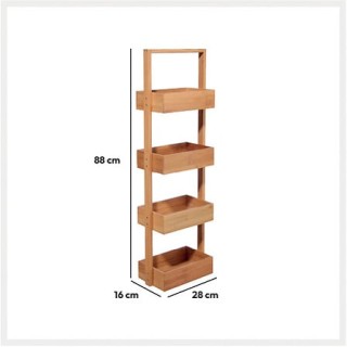 Ξύλινη Ραφιέρα 4 Επιπέδων 28 x 16 x 88 cm από Μπαμπού 216716020 5Fi... Ξύλινη Ραφιέρα 4 Επιπέδων 28 x 16 x 88 cm από Μπαμπού 216716020 5Fi...