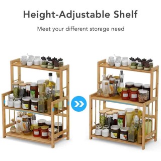 BAKAJI Ράφι Μπαχαρικών από Ξύλο Μπαμπού με 3 Ράφια για Βάζα Μπαχαρ... BAKAJI Ράφι Μπαχαρικών από Ξύλο Μπαμπού με 3 Ράφια για Βάζα Μπαχαρ...