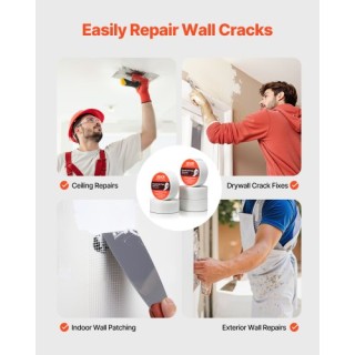 VEVOR 36 Ρολά Αυτοκόλλητης Γυάλινου Δικτυωτού Ταινίας για Γυψοσανίδ...