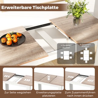 Costway Επεκτεινόμενο Τραπέζι Φαγητού Μοντέρνου Σχεδιασμού με Ρυθμι...