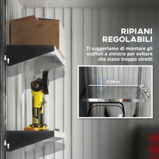 Υπόστεγο κήπου Outsunny για εργαλεία από ατσάλι με πόρτα που κλειδώ...