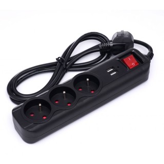 Πολύπριζο με 3 Υποδοχές & 2 Θύρες USB – 3m με Διακόπτη KD-4032 Kraf... Πολύπριζο με 3 Υποδοχές & 2 Θύρες USB – 3m με Διακόπτη KD-4032 Kraf...