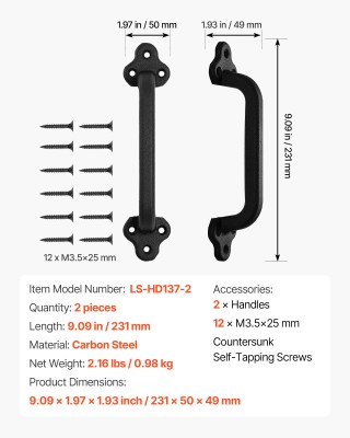 VEVOR Λαβές Πόρτας Αχυρώνα 2 τεμ 23 εκ Ανθεκτικές για Κήπο ή Αποθήκ... VEVOR Λαβές Πόρτας Αχυρώνα 2 τεμ 23 εκ Ανθεκτικές για Κήπο ή Αποθήκ...